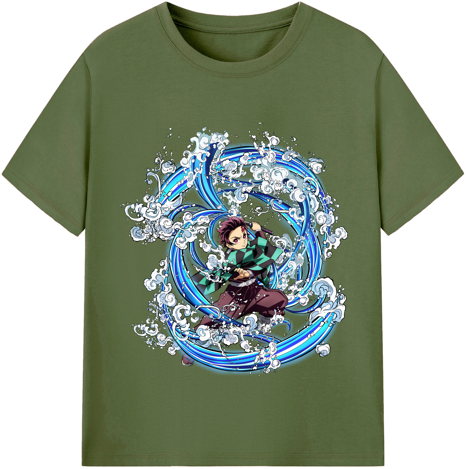 （画像用） 鬼滅の刃 竈門 炭治郎／かまど たんじろう Kamado Tanjirou 綿100％半袖Tシャツ（フロントプリント）